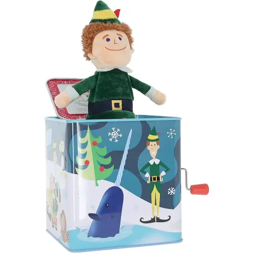 KIDS PREFERRED Warner Brothers Elf Jack-in-The-Box - Buddy The Elf Musical Toy for Kids & Toddlers