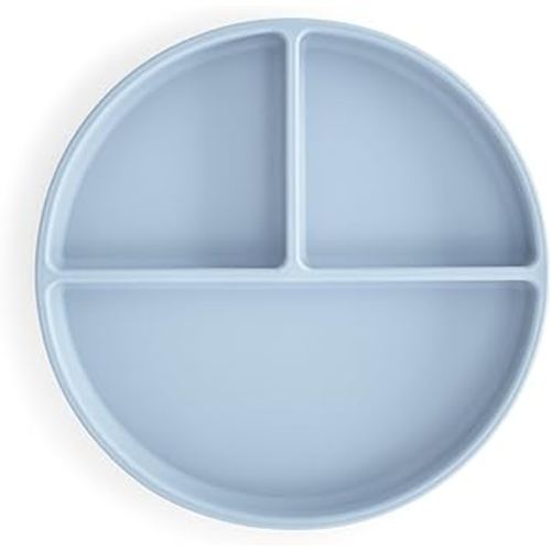 mushie Silicone Suction Plate | BPA-Free Non-Slip Design (Powder Blue)