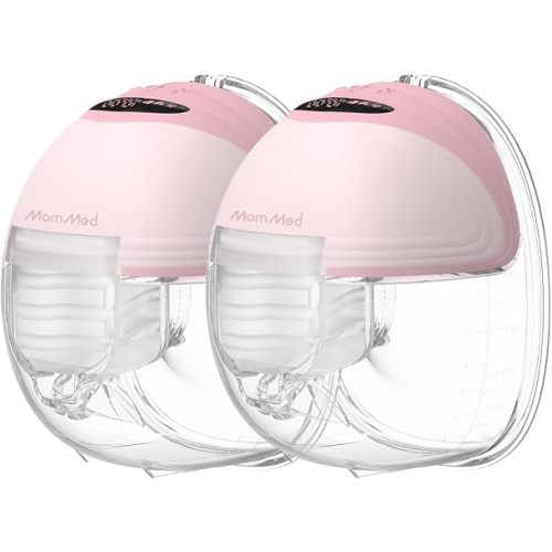 MomMed Wearable Breast Pump (Model S21) – Double Electric Hands-Free Breast Pump, Leak-Proof Design, 3 Modes (Stimulation, Expression, Auto) & 12 Vacuum Levels, Portable and Quiet