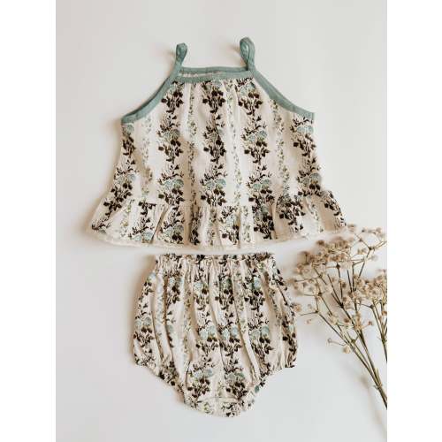 Evelyn Ruffle Set | Blue Floral