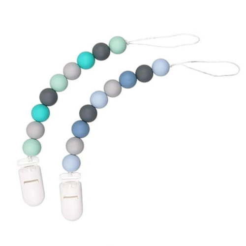 Begzeat Silicone Pacifier Clips for Baby Boys and Girls - One-Piece Beads, Rust-Free Holders, Teething Relief, Baby Necessities, Newborn Safe Baby Essentials