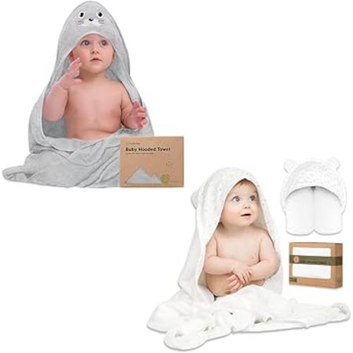 KeaBabies Baby Hooded Towel and Viscose from Bamboo Baby Towel Organic Towel - Infant Towels - Large Hooded Towel - Baby Bath Towel with Hood for Girls, Babies, Newborn Boys