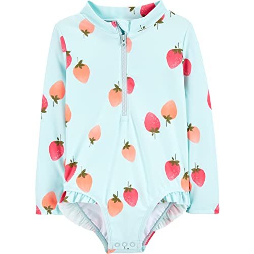 Simple Joys by Carter's Girls' Long Sleeve Zipper One Piece Swimsuit