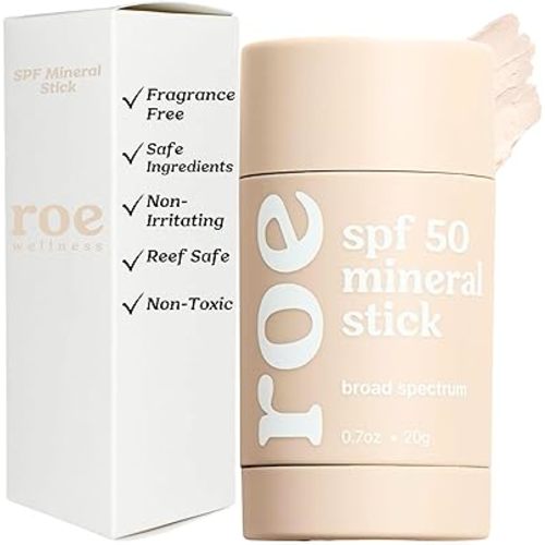 Roe Wellness- Baby Sunscreen Stick SPF 50 Roll-on Stick Clean Ingredients Zinc Oxide | Face & Body UVA & UVB Protection For Toddlers, Newborns