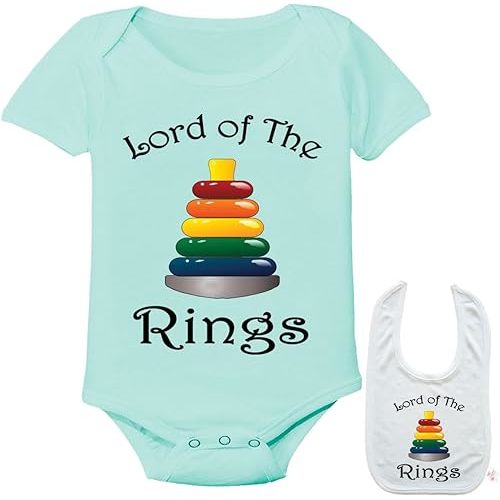 Lord of the Rings -Cute Custom Printed Baby bodysuit onesie & bib Set