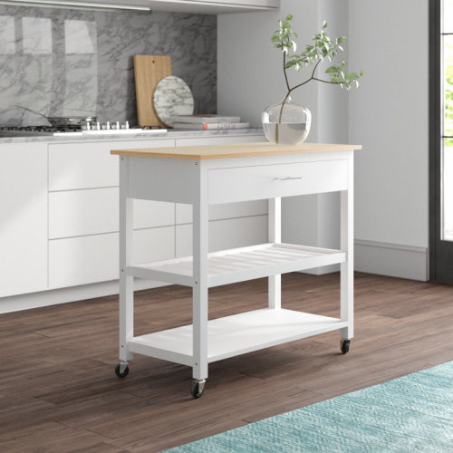 Wade Logan Aresha Kitchen Island Cart With Storage,Rolling Kitchen Island Side Table On Wheels With Large Worktop,Storage Cabinet,Towel Rack,Drawers And Open Shelves For Kitchen,Dinning Room & Reviews - Wayfair Canada