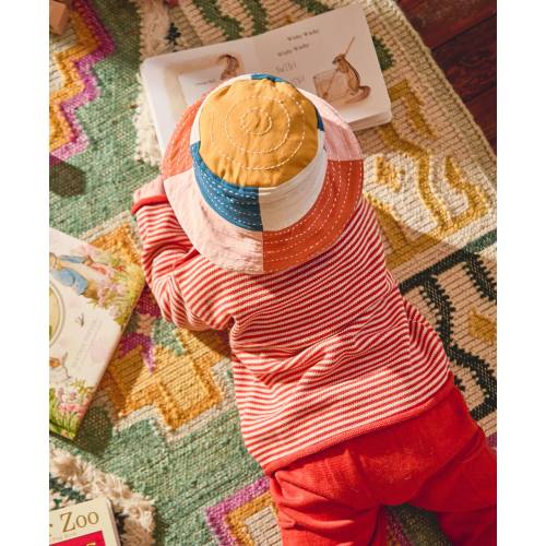 Checkered Baby Bucket Hat - Mustard