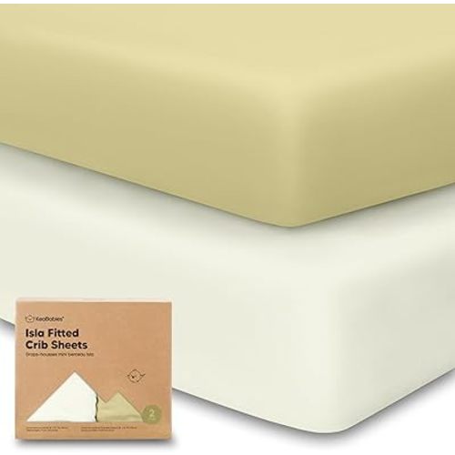 2-Pack Crib Sheets for Boys, Girls - Viscose Derived from Bamboo Fitted Crib Sheet, Baby Crib Sheets Neutral, Crib Mattress Sheet, Toddler Bed Sheets, Baby Sheets for Crib Fitted Sheets (Oregano)