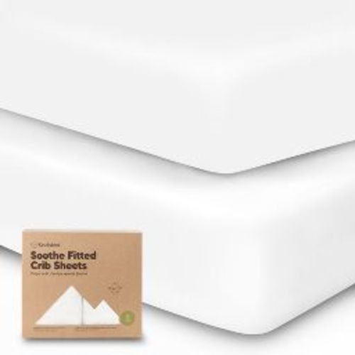 KeaBabies 2pk Soothe Fitted Crib Sheets Neutral, Organic Baby Crib Sheets, Fits Standard Nursery Baby Mattress (Soft White)
