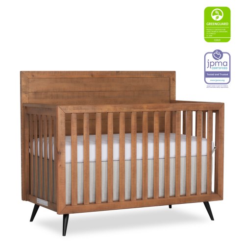 Evolur Stilnovo Mid Century 4-In-1 Convertible Crib in Sugarcane
