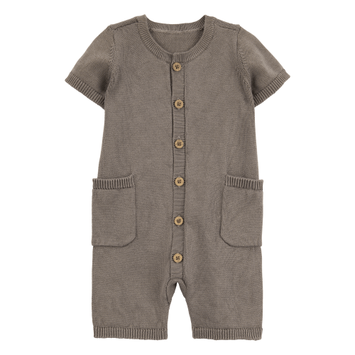 Baby Button-Down Cotton Romper - Carter's | Carter's