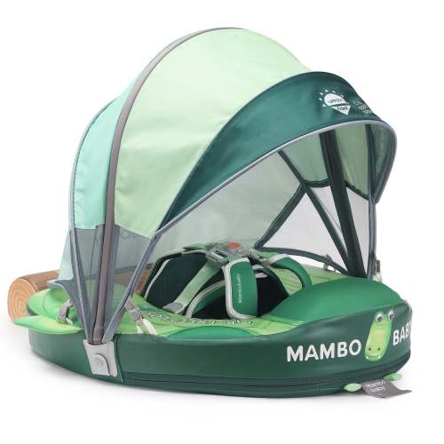 Mambobaby Swim Float with Canopy for Infants Crocodiles