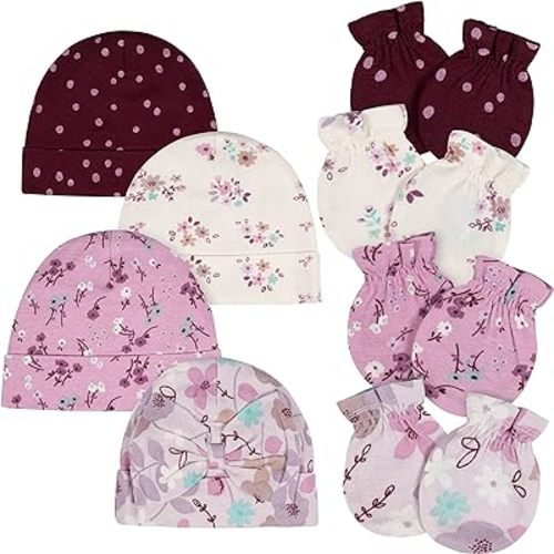 Gerber baby-girls Cap and Mitten Sets