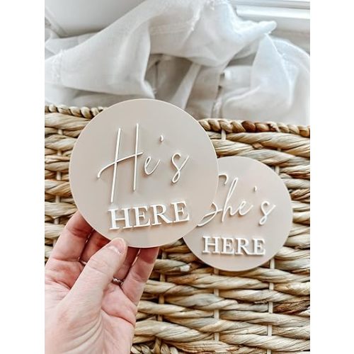 4x4 inches Modern White Wooden Baby Announcement Sign, Wall Mount, Rectangular, Baby Announcement, Home > Baby