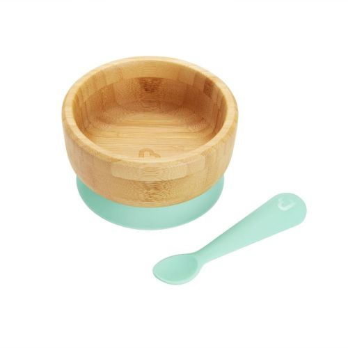 Munchkin Bamboo Suction Dining Bowl With Silicone Spoon