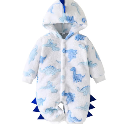 DINOSAUR Plush Hoody Jumpsuit - Hazel & Bo