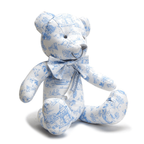 Animal Toile Stuffed Teddy Bear-Blue