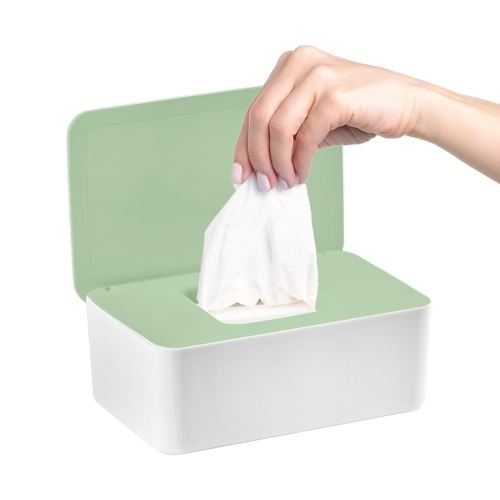 1Pcs Diaper Wipes Dispenser, Refillable Wipe Container, Wipe Container with Sealing Design Lid, Keep Wipes Fresh,Wet Wipes Cases (Green)