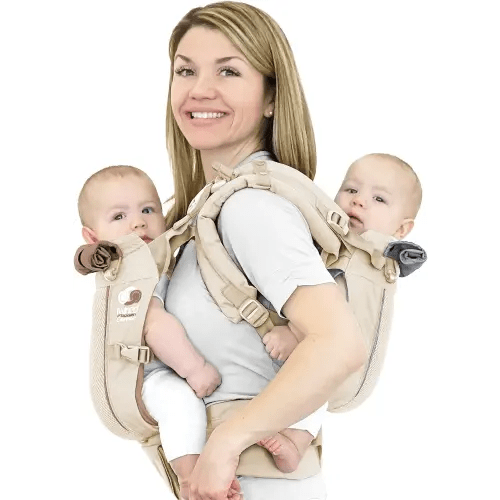 TwinGo Carrier - Air Model - Neutral - Great for All Seasons - Breathable Mesh - Fully Adjustable Tandem or 2 Single Baby Carrier for Men, Woman XS-XXL - Twins and Babies 10-45 lbs