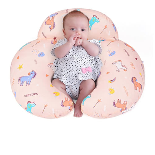 Nursing Pillow, Breastfeeding Pillows, with Removable Pillow Cover, Ergonomic Nursing Essentials for Bottle Feeding, Machine Washable, Pink