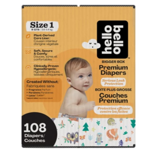 Hello Bello Diapers (SIZE 1) 1 - 108QTY - 8-12 lbs - $0.28/UNIT at Well.ca | Free Shipping $35+ in Cana