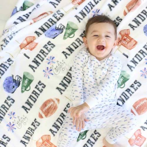 Football Fan Personalized Toddler Blanket