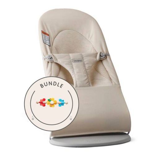 BabyBjorn Bouncer Tri-Fabric with Toy Bar - Beige