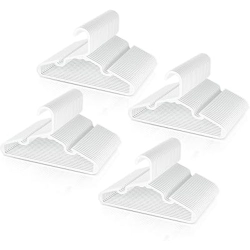 Baby Hangers for Closet, 100 Pack Thin & Hard Plastic Kids Hangers Toddler Hanger for Infant Child Clothing, Childrens Hanger Ideal for Boys and Girls Closets, Pants, Coats, and More, White