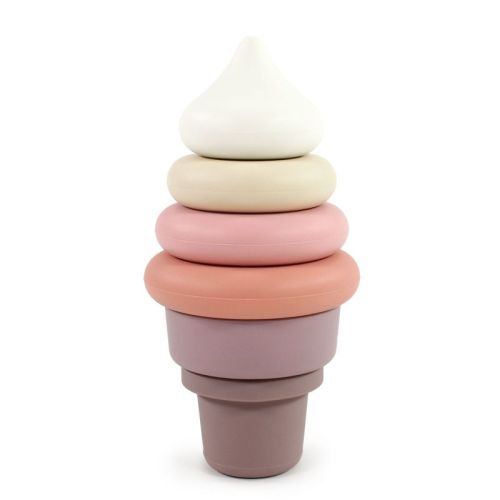 Hudson Baby Silicone Stacking Toy, Ice Cream, One Size