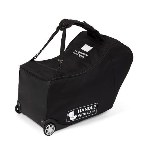 J.L. Childress Premier Padded Infant Car Seat Travel Bag - Backpack, Wheels | Padded bag with wheels to gate & baggage check baby & infant car seats,fits most incl. UPPAbaby Nuna Chicco,AirTag compatible