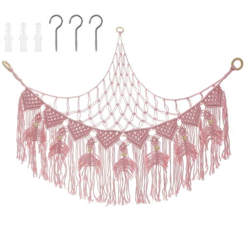 Stuffy Hammock Cotton Rope Stuffed Animal Toy Hammock Large Capacity Plush Toy Net Space Saving Toy Hammock Corner Hanging Stuff Toy Organizer for Corner Bedroom Living Room