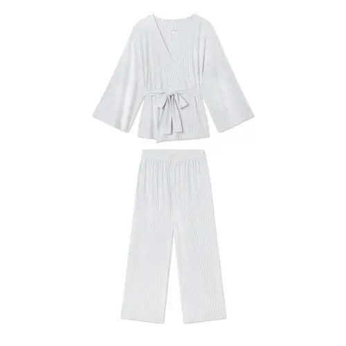 LAKE Women's Kimono Pajamas Set in Fog