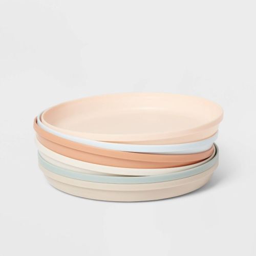Kids' 6pc 7.4" Plastic Dinner Plate - Pillowfort™: Bpa-free, Microwave & Dishwasher Safe, Toddler Dining Set
