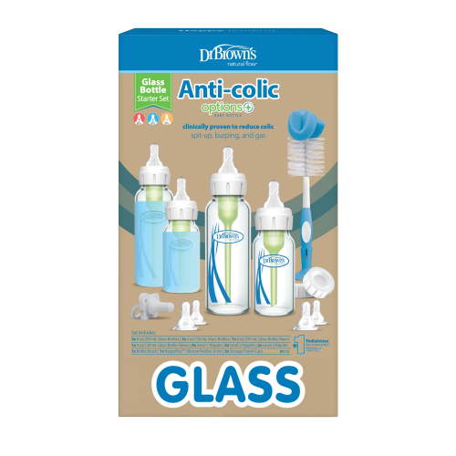 Dr. Brown's Anti-Colic Options + Narrow Glass Baby Bottle Starter Set