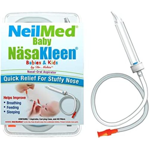 NeilMed Baby NasaKleen Nasal-Oral Aspirator with 49 Hygiene Filters and a Convenient Storage Travel Case
