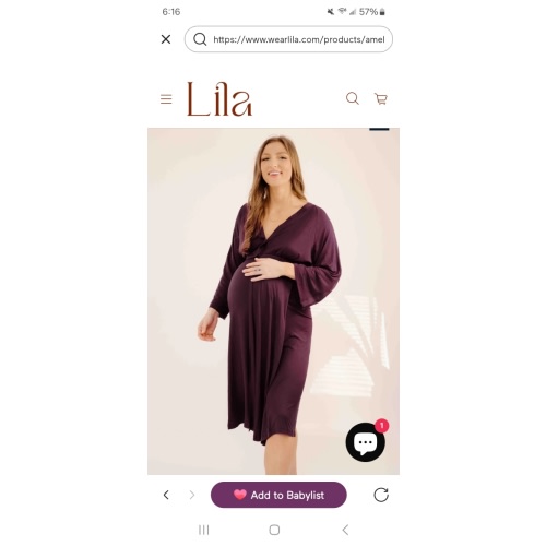 Amelia Labor & Postpartum Gown in Plum – Lila
