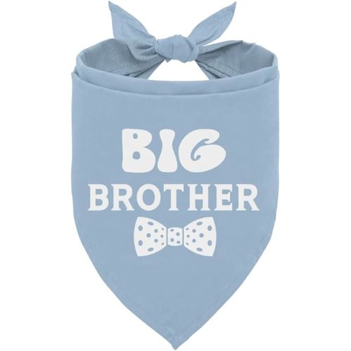 Big Brother Dog Bandana, Dog Pregnancy Announcement, Gift for Dog Lover, Dog Bandana for Small Medium Large Dogs, Light Blue Dog Bandana, Big Brother Dog Shirt, Dog Scarf (A8)