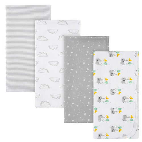 Gerber Unisex Baby 100% Cotton Flannel Receiving Blankets for Babies and Newborns 30x30 Inches (Pack of 4), Neutral, Your little one will love the gentle feel of our 100% cotton flannel blanketsWith their soft and cozy texture and an array of colors and p