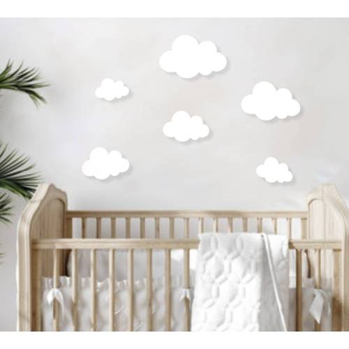 Baby Nursery Clouds, Wooden Cloud Sign Set, Nursery Cloud Signs, Modern Baby Room Wall Decor, Wall Clouds, Nursery Wall Art, Nursery Accents