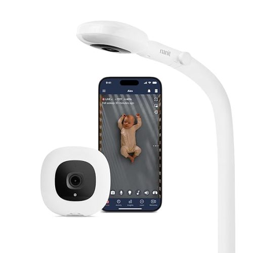 Nanit Smart Baby Monitor System with Floor Stand & 8" Display Screen - Crystal-Clear Video, Real-Time Notifications, Sleep Insights - Baby Must Have for Parents
