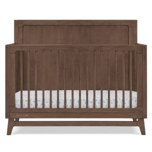 Delta Children Spencer 6-in-1 Convertible Crib - Greenguard Gold Certified - Teak Brown