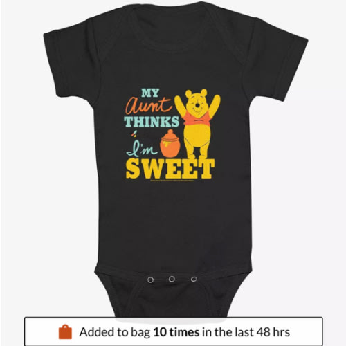 Disney Winnie The Pooh My Aunt Thinks I'm Sweet Infant Bodysuit - BLACK | BoxLunch