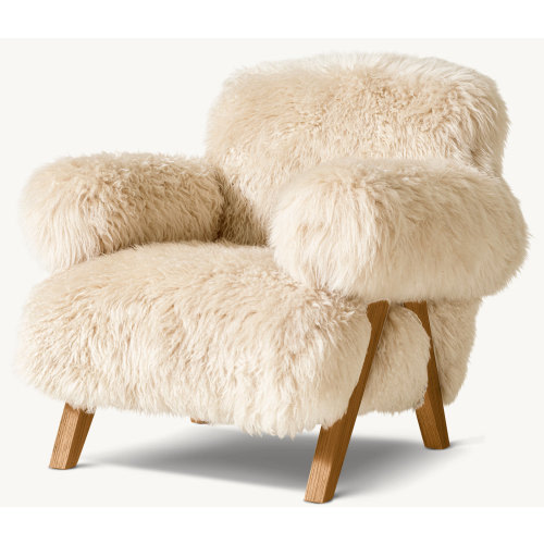 Jakob Sheepskin Mini Lounge Chair | RH Baby & Child