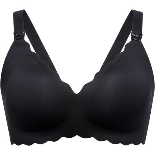 Momcozy Nursing Bras for Breastfeeding, Seamless Pregnancy Maternity Bra Wireless Classic Jelly Strip Support Nursing Bra