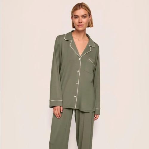 Gisele TENCEL™ Modal Long PJ Set – Eberjey | Smokey Olive/Ivory