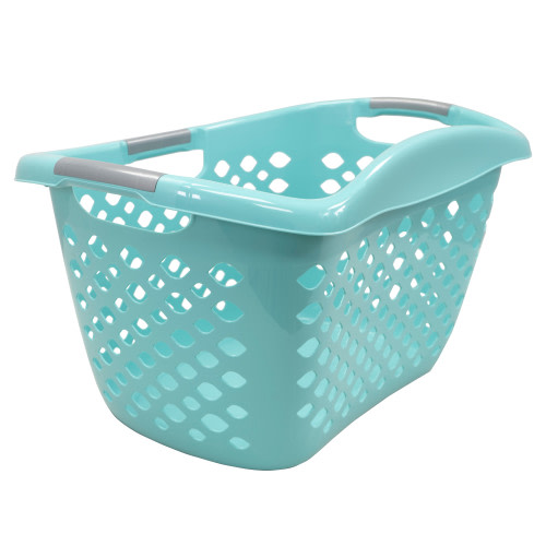 Home Logic 1.8 Bushel Hip Grip Plastic Laundry Basket, Teal, Adult / Tween
