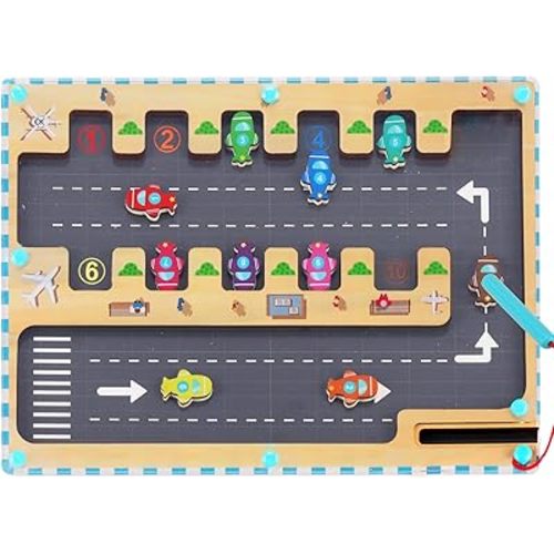 Magnetic Number Maze Puzzle for Fun Learning, Montessori Educational Toy for 3 4 5 Year Old Boys and Girls, Fine Motor Skills Development and Sensory Play