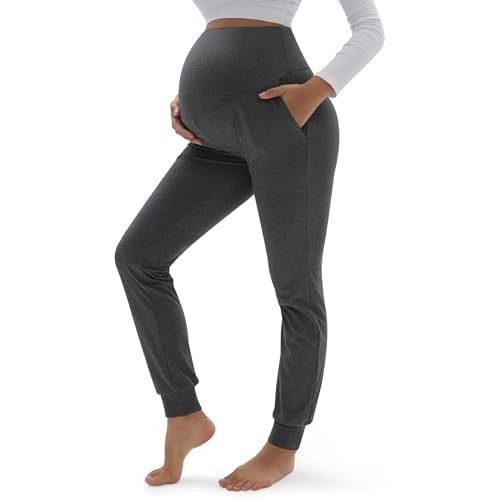 Peauty Buttery Soft Maternity Jogger Pants with Cuffed Tapered Legs