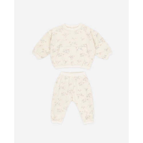 Waffle Slouch Set || Blue Ditsy