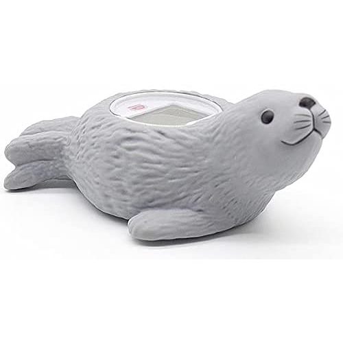 Baby Bathtub Sea Lion Thermometer, Infant Baby Bath Floating Sea Lion Temperature Thermometer with Temperature Safety Indicator (Grey)